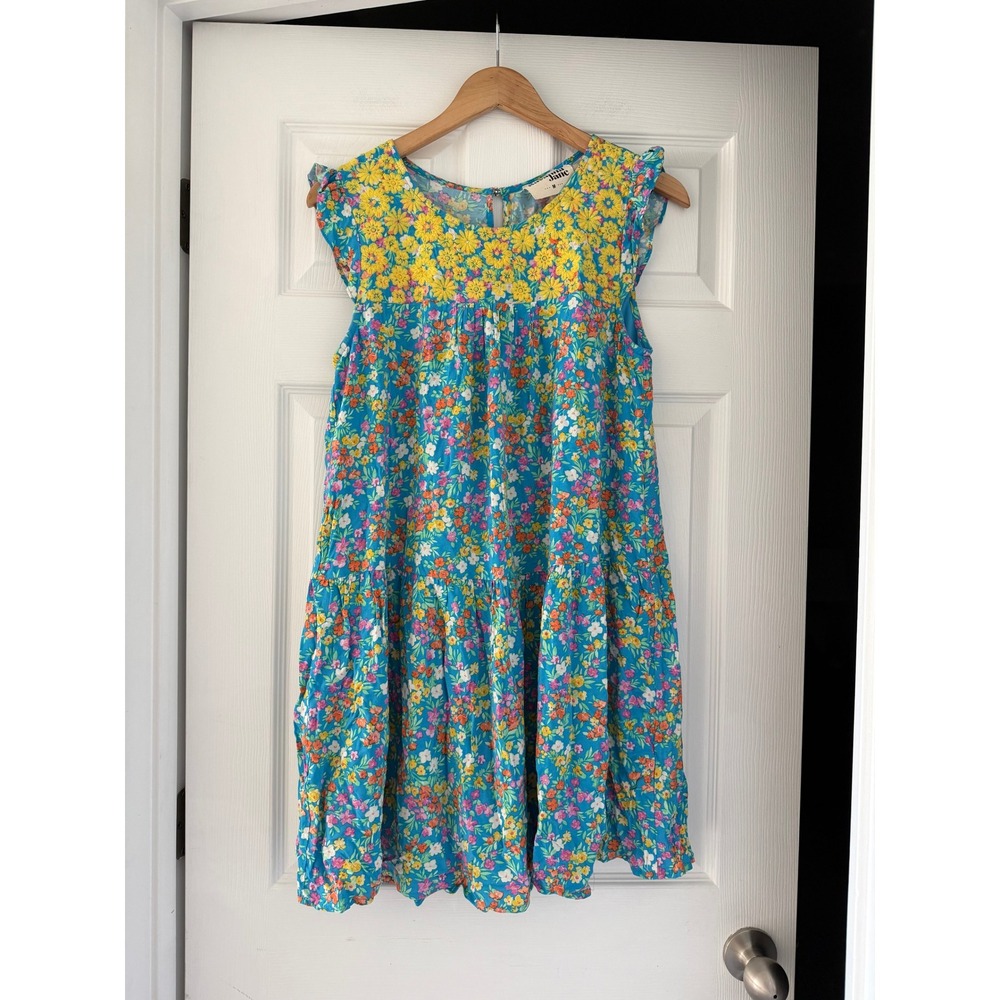 Savanna Jane Teal Floral Babydoll Mini Dress Boho Country Casual
